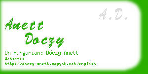 anett doczy business card