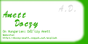 anett doczy business card